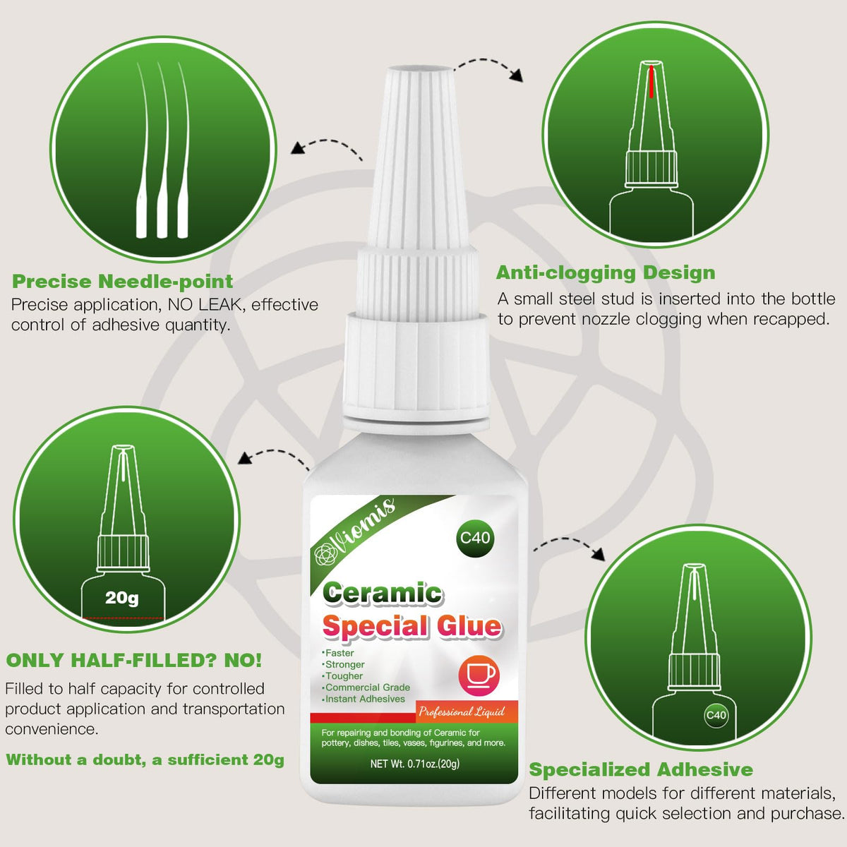 20g Leather Glue, Special Fabric Adhesive for Leather Craft, Shoe Repair