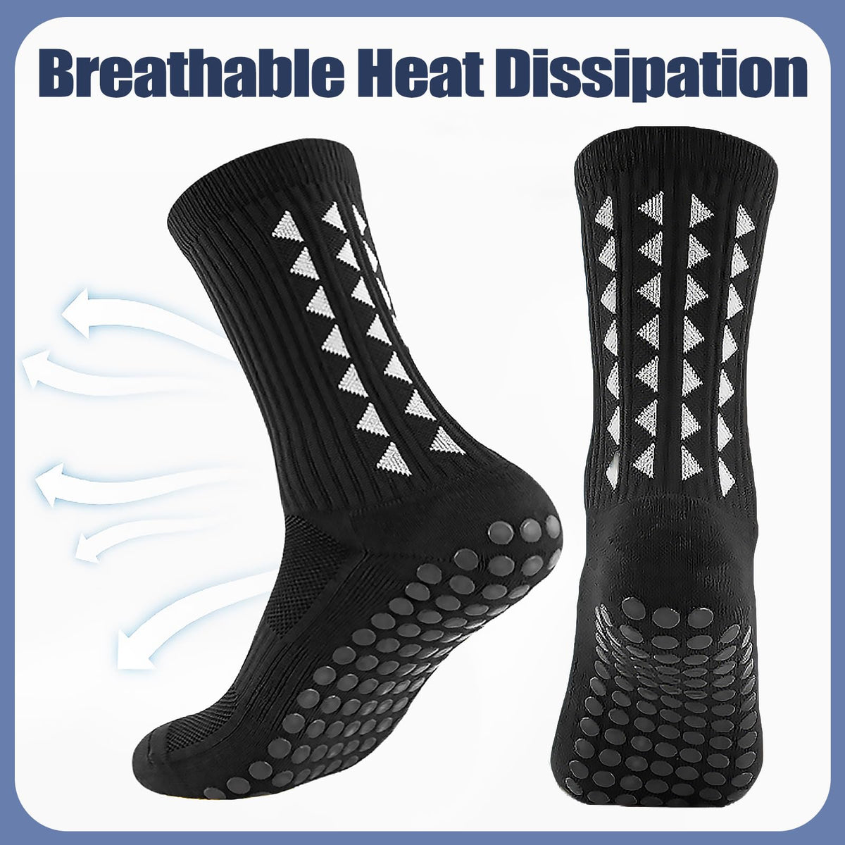 3 Pairs Non Slip Football Socks, Football Grip Socks for Men, Soccer Socks with Rubber Dots for Yoga Running Hiking