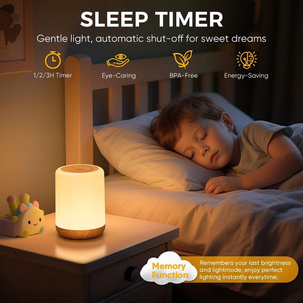 MEDE Night Light, Dimmable Bedside Lamps with RGB for Toddler, Kids, Adults