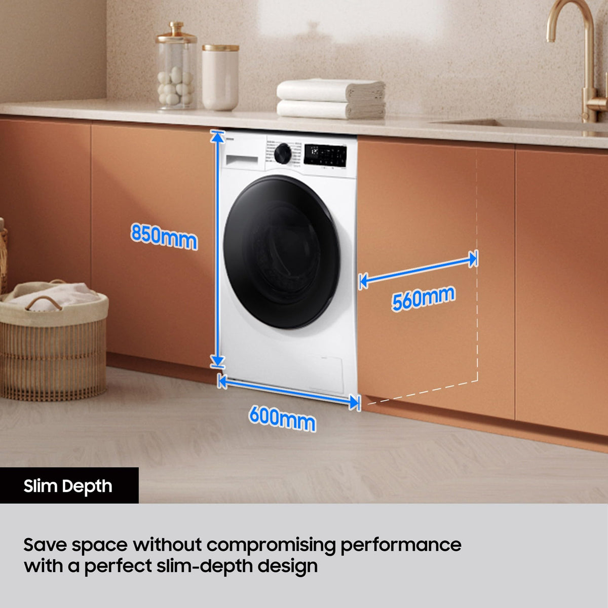 Samsung Series 7 Washer Dryer, AI Energy Wi-Fi enabled, 11/6kg 1400rpm, Black, WD11DB7B85GBU1