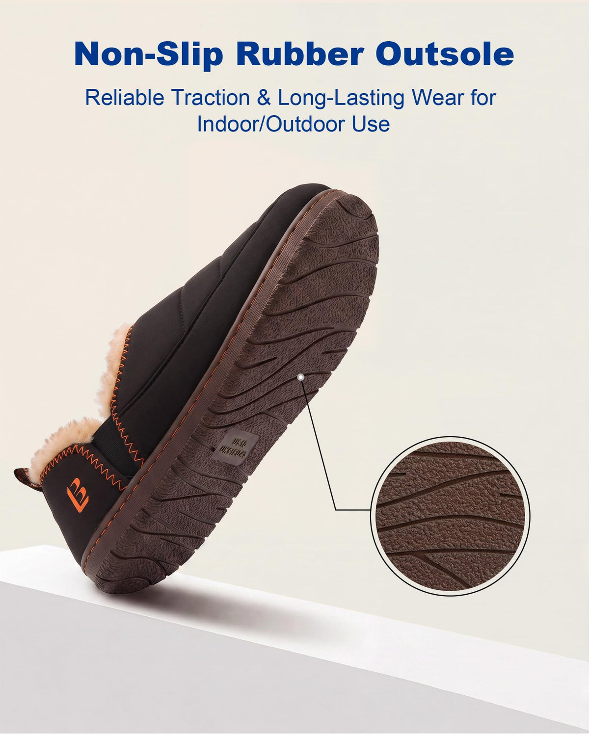 LongBay Mens Indoor Outdoor Slippers Memory Foam House Camping Shoes Gift