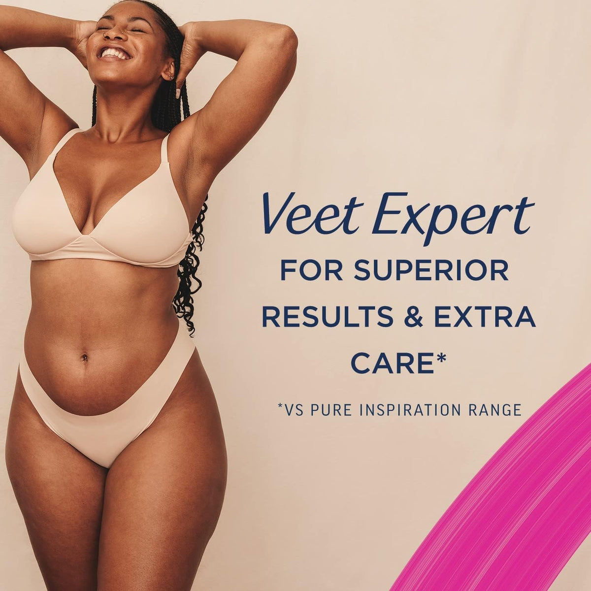 Veet Expert Legs & Body Cold Wax Strips, Sensitive Skin, 40 Strips, 4 Wipes