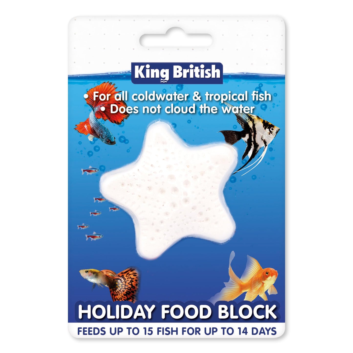 King British – Holiday Block Food – For Coldwater & Tropical Fish – Ideal for Leaving your Fish over Holidays – Does Not Cloud Water Ingredients – Helps keep Fish Healthy & Active