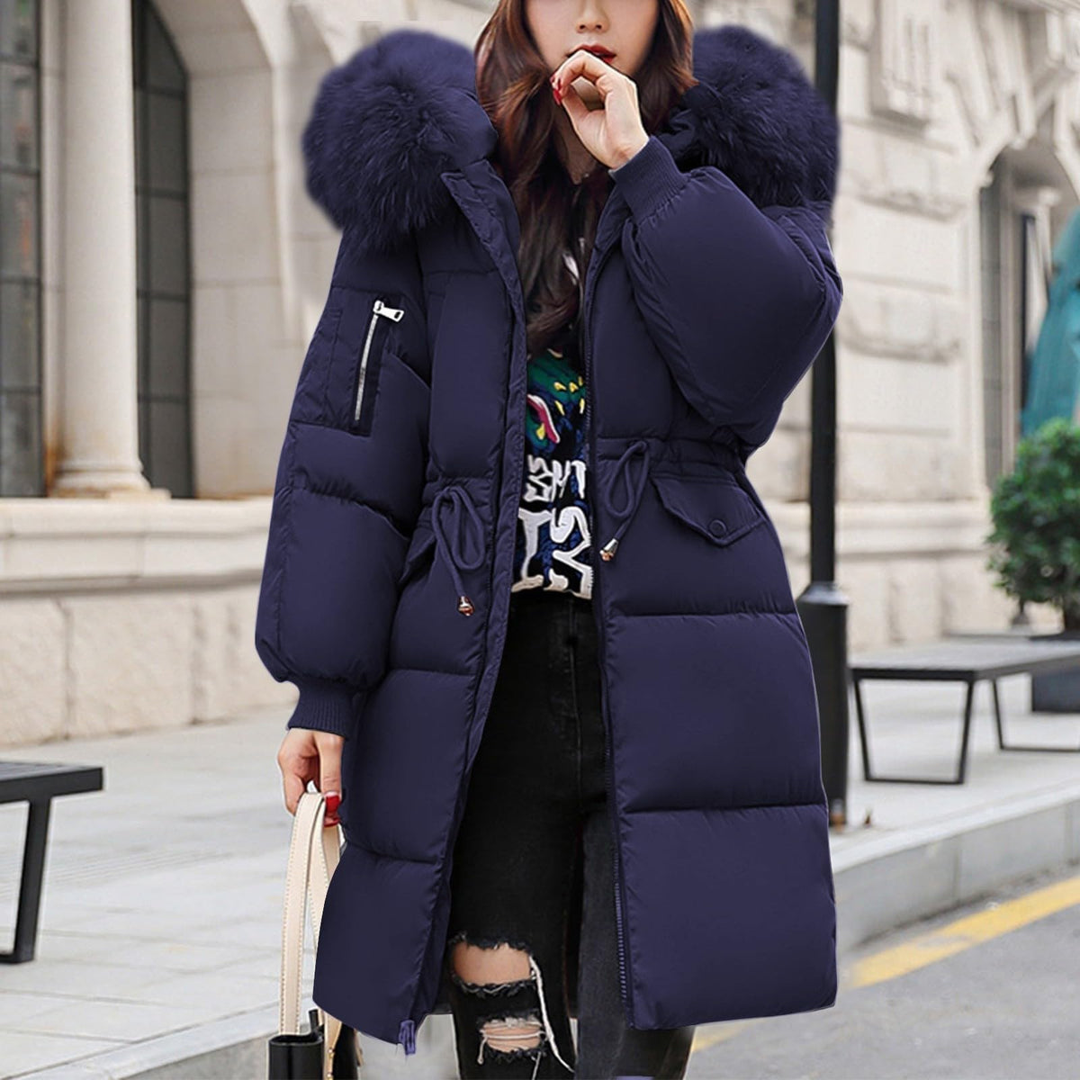 Women's Winter Puffer Jacket Warm Padded Coat for UK Daily Wear