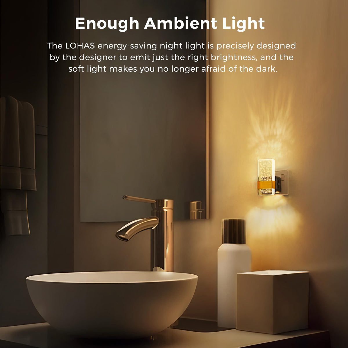 LOHAS-LED Night Light Plug in Wall with Motion Sensor, Dimmable Night Light