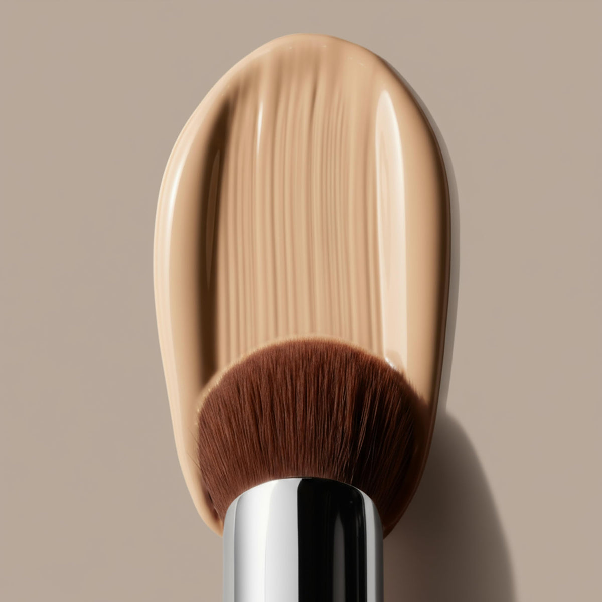 Make Up Brush Foundation Kabuki Flat Top, Perfect For Blending Liquid Cream