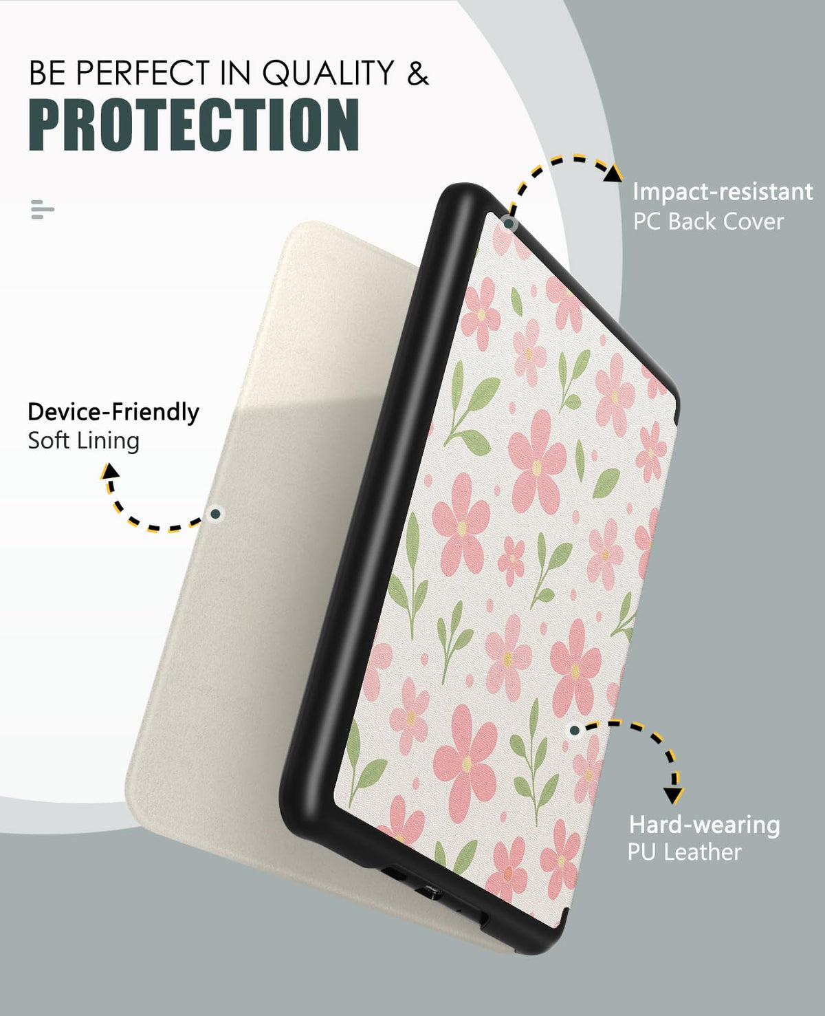 MoKo Case for 7" Kindle Paperwhite 12th Gen & Colorsoft 2024, Denim Black