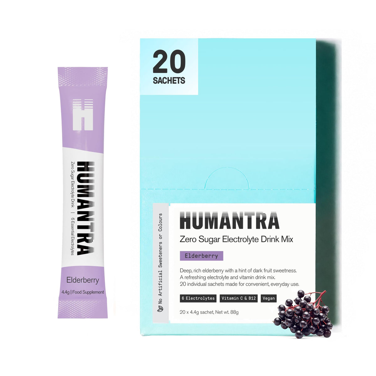 Humantra Electrolytes Powder Hydration Sachets - Himalayan Lime, 20ct