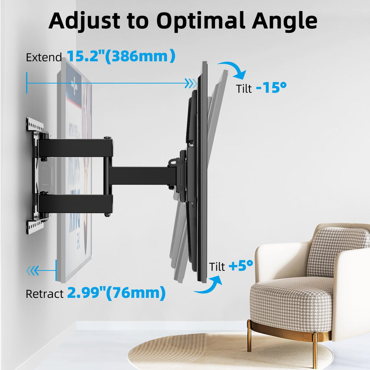 HOME VISION Heavy Duty Fixed TV Wall Bracket for 32-86 Inch Flat Screens