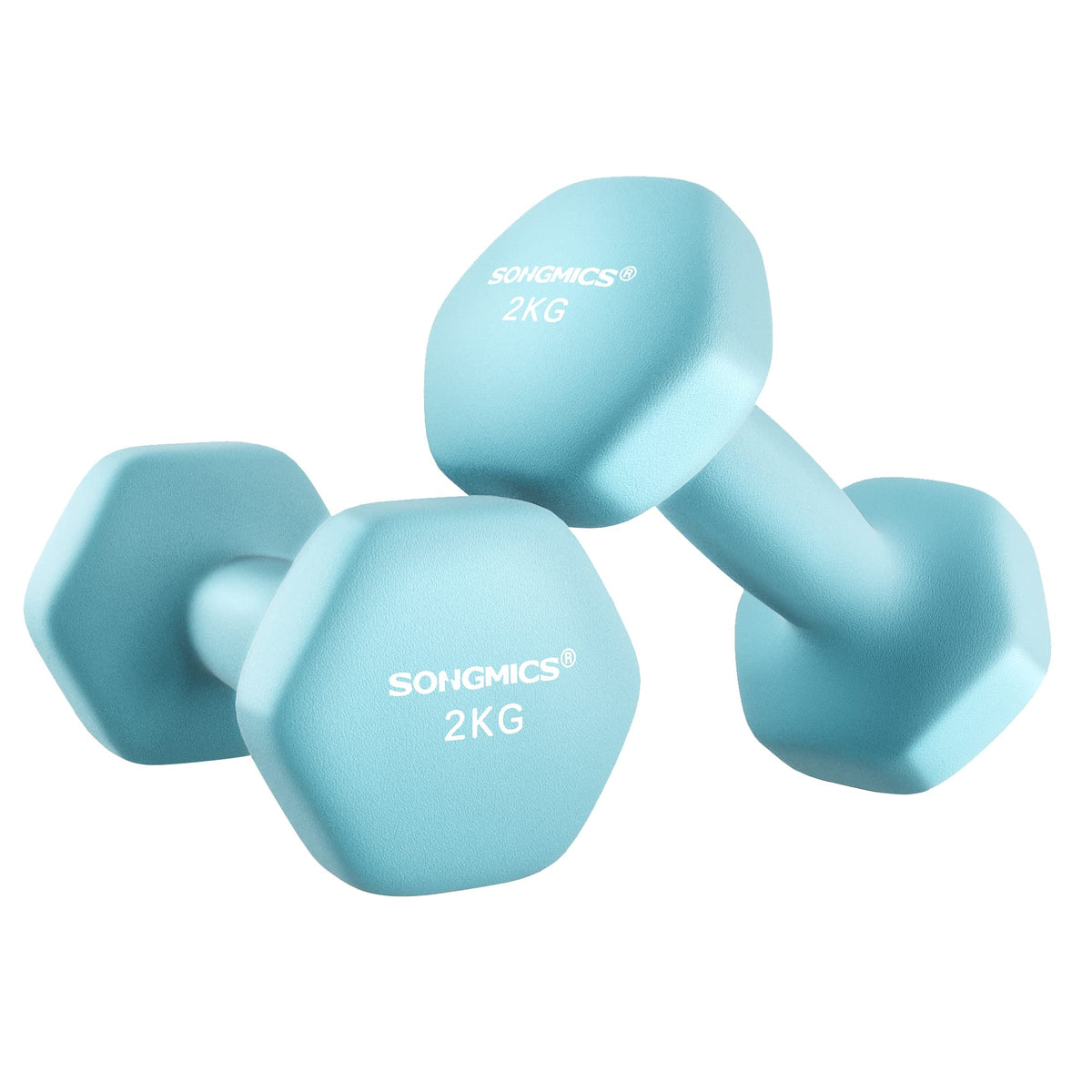 SONGMICS Set of 2 Hex Dumbbells with Neoprene Coating for Strength Training, Fitness, Home Workout