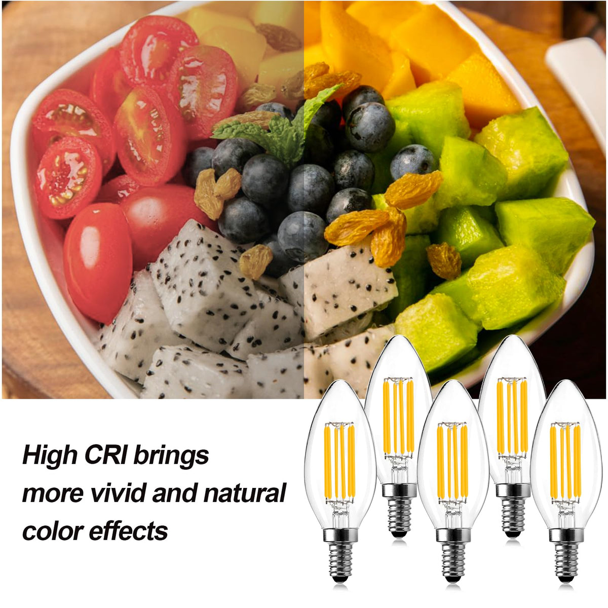 BRIMAX 5Pack E14 Bulb Cool White 5000K,Dimmable 4W Small Screw Light Bulb