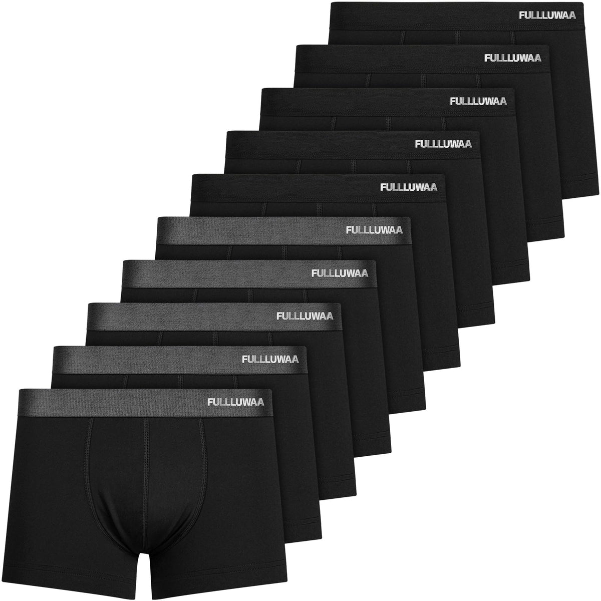 Fullluwaa Mens Boxers Cotton 10 Pack, No Scratch, Breathablee and Soft