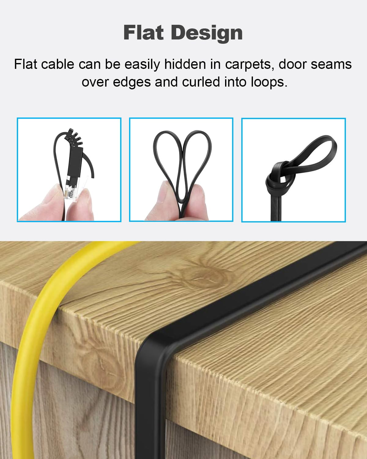 Yauhody Ethernet Cable 6m, 1Gbp/s Gigabit Internet Cable Cat 6 6m, White