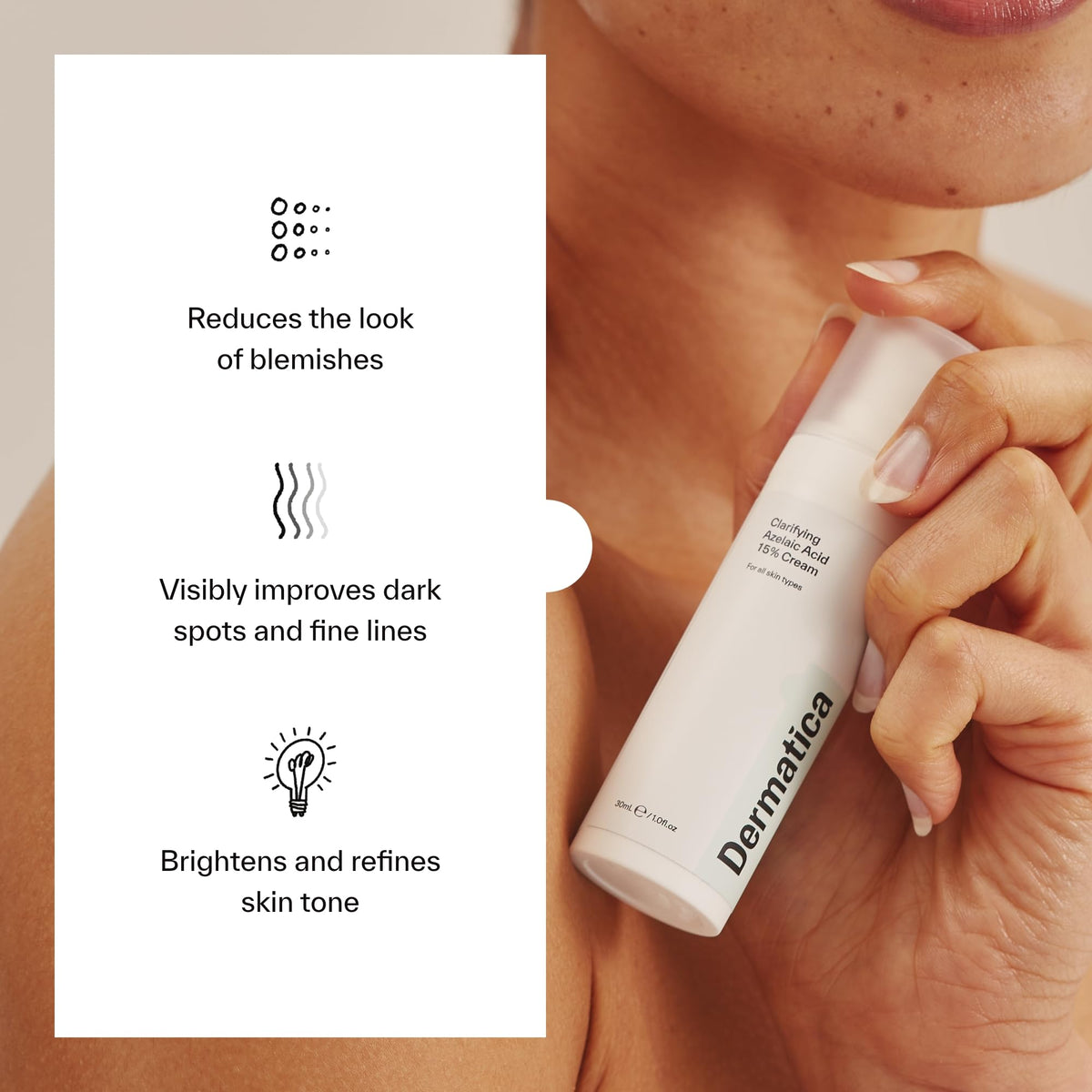 Dermatica Clarifying Azelaic Acid 20% Cream | Lightweight and Fragrance Free Skincare | Gentle and Effective for all Skin Types
