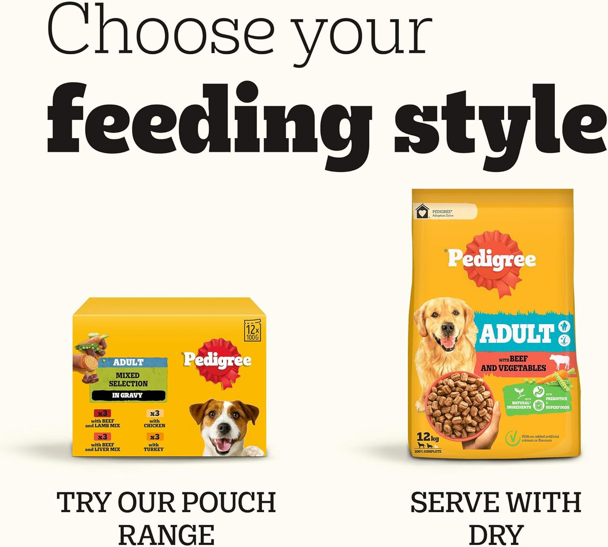 Pedigree Adult Dog Wet Food Can, Mixed Selection Gravy, 12x400g