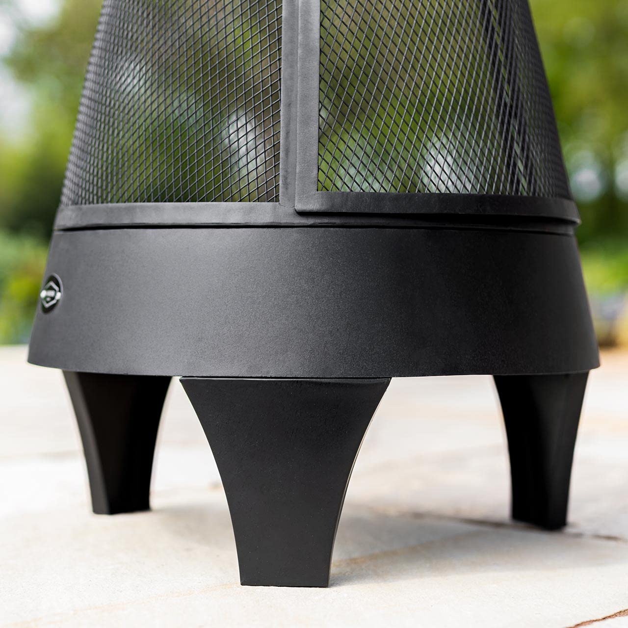 Harrier Steel Chiminea Fire Pits - Small/Medium/Large Outdoor Log Burner | Steel Chiminea Patio Heater with Log Store| Elevate Your Outdoor Ambiance (Medium Chiminea)