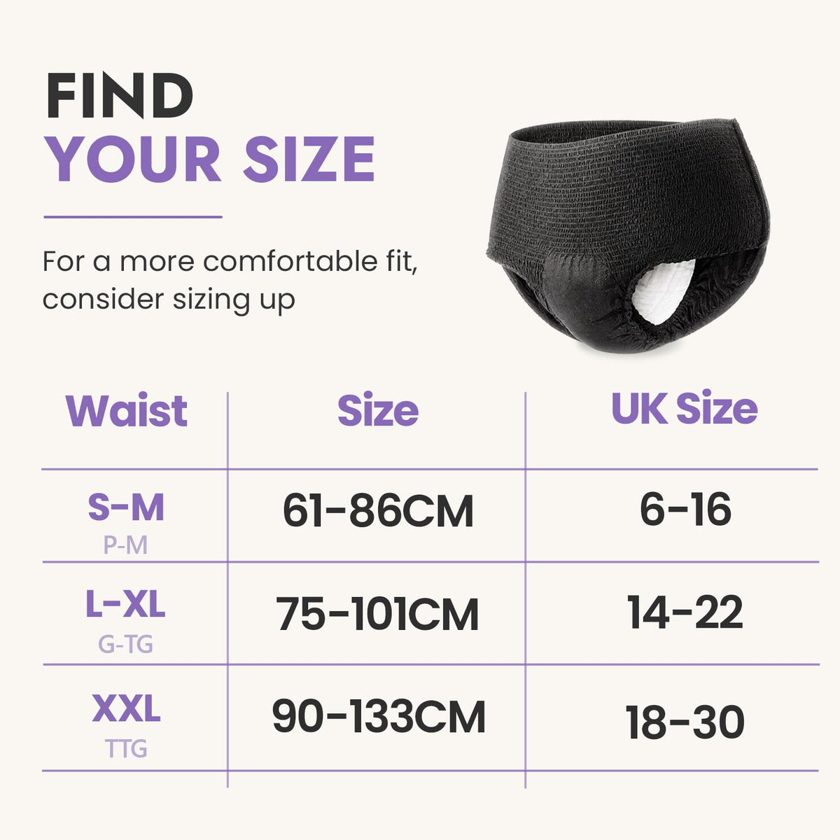 MOLLIS Disposable Period Pants Heavy Flow, Postpartum Underwear L/XL 8 Ct