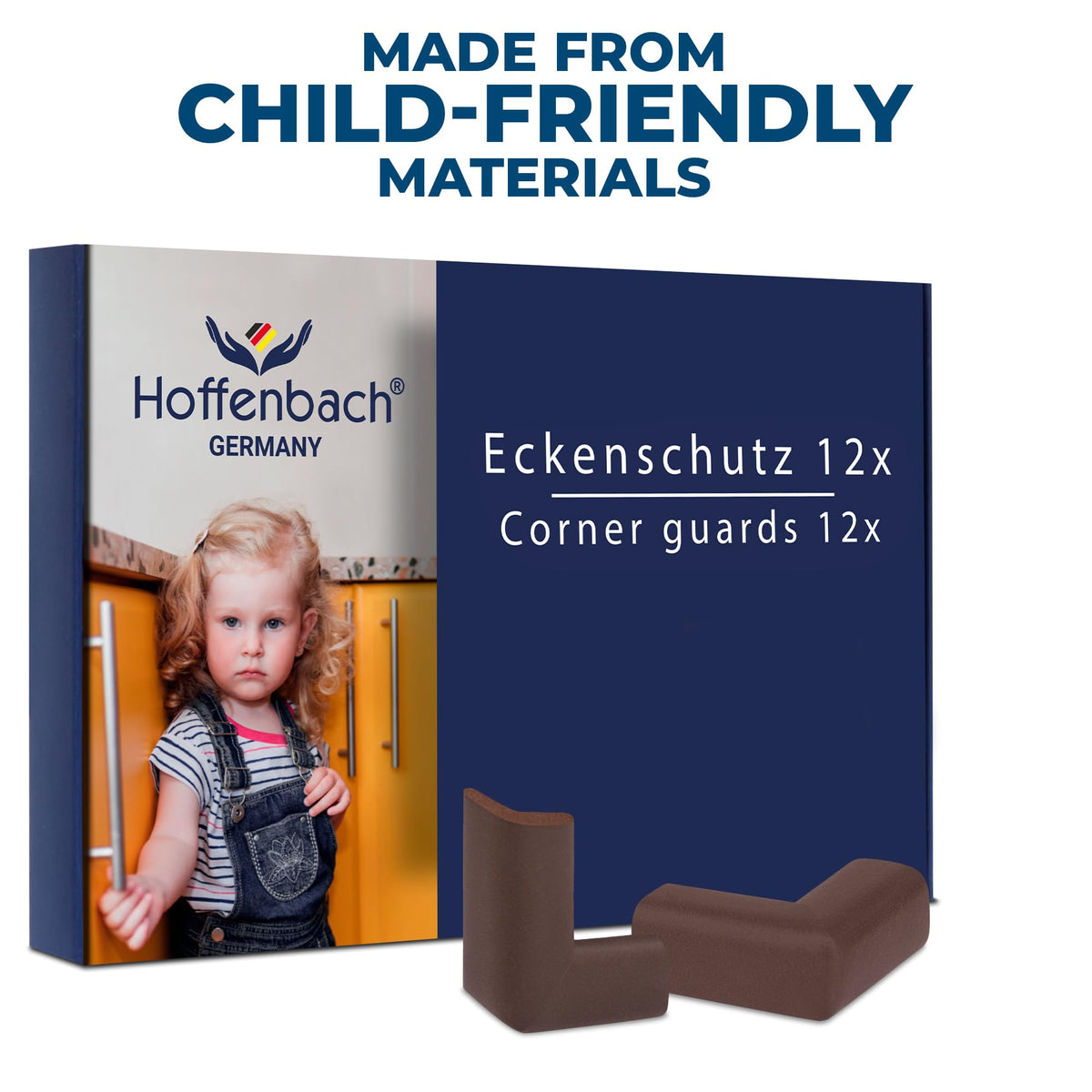 Hoffenbach 12x Baby Corner Protectors – Soft Foam Edge Guard for Kids – Self-Adhesive Bumpers for Child Safety, Furniture, Desks, Tables – Safe & Durable – Black