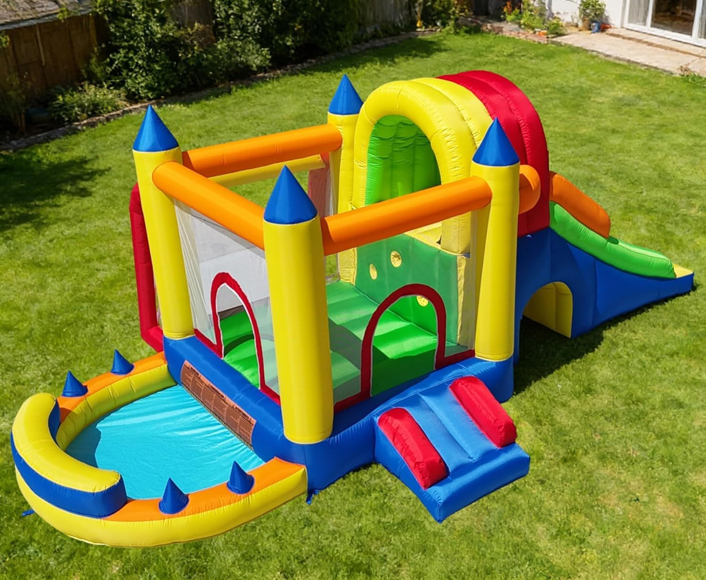 Baralir 7-in-1 Kids Inflatable Bouncy Castle with Blower — 371x351x188cm | Ages 3-10