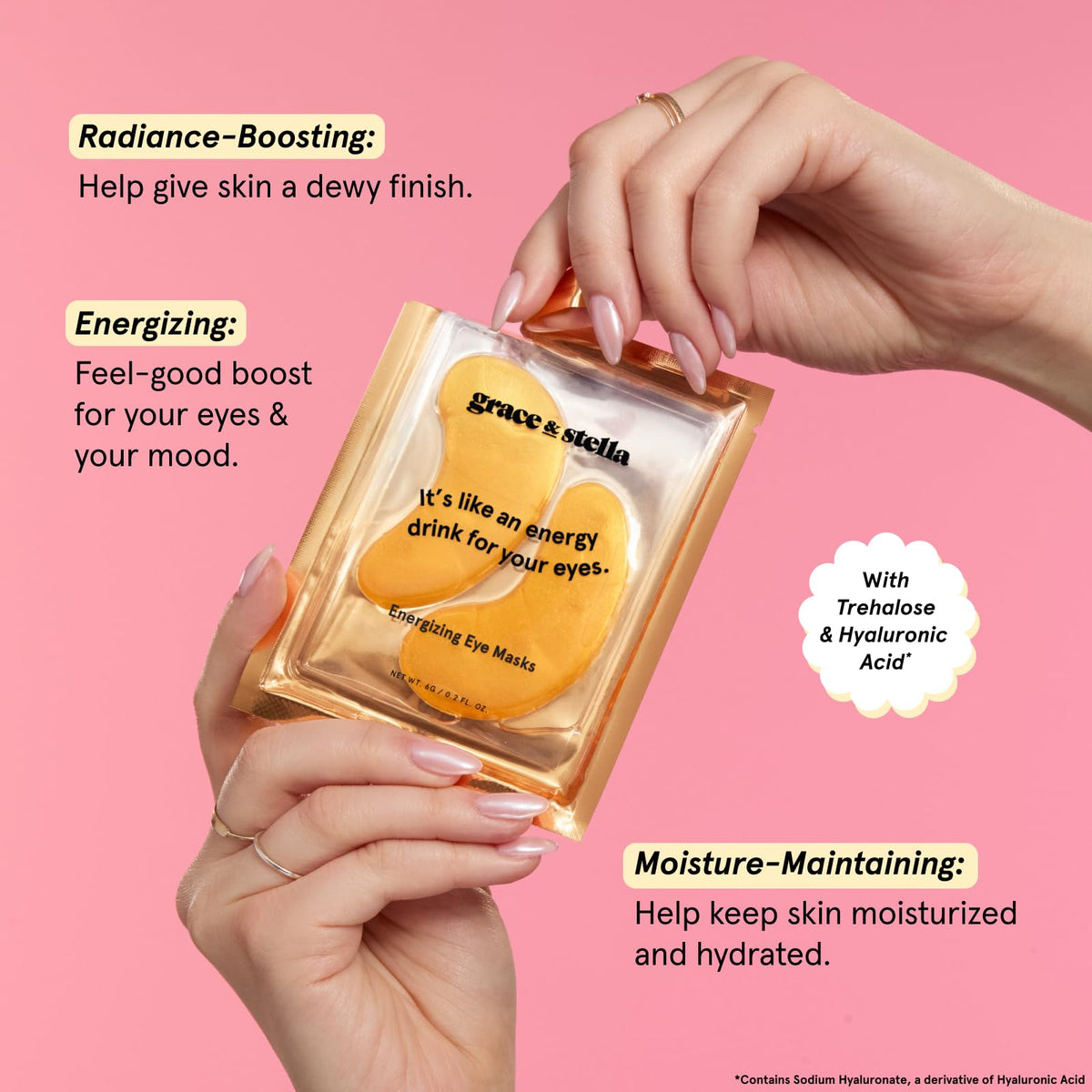 grace & stella Award Winning Under Eye Patches for Dark Circles - Illuminating Under Eye Masks for Puffy Eyes - Undereye Gel Patches with Niacinamide - Vegan - Gifts for Sisters (6 Pairs, Blue)