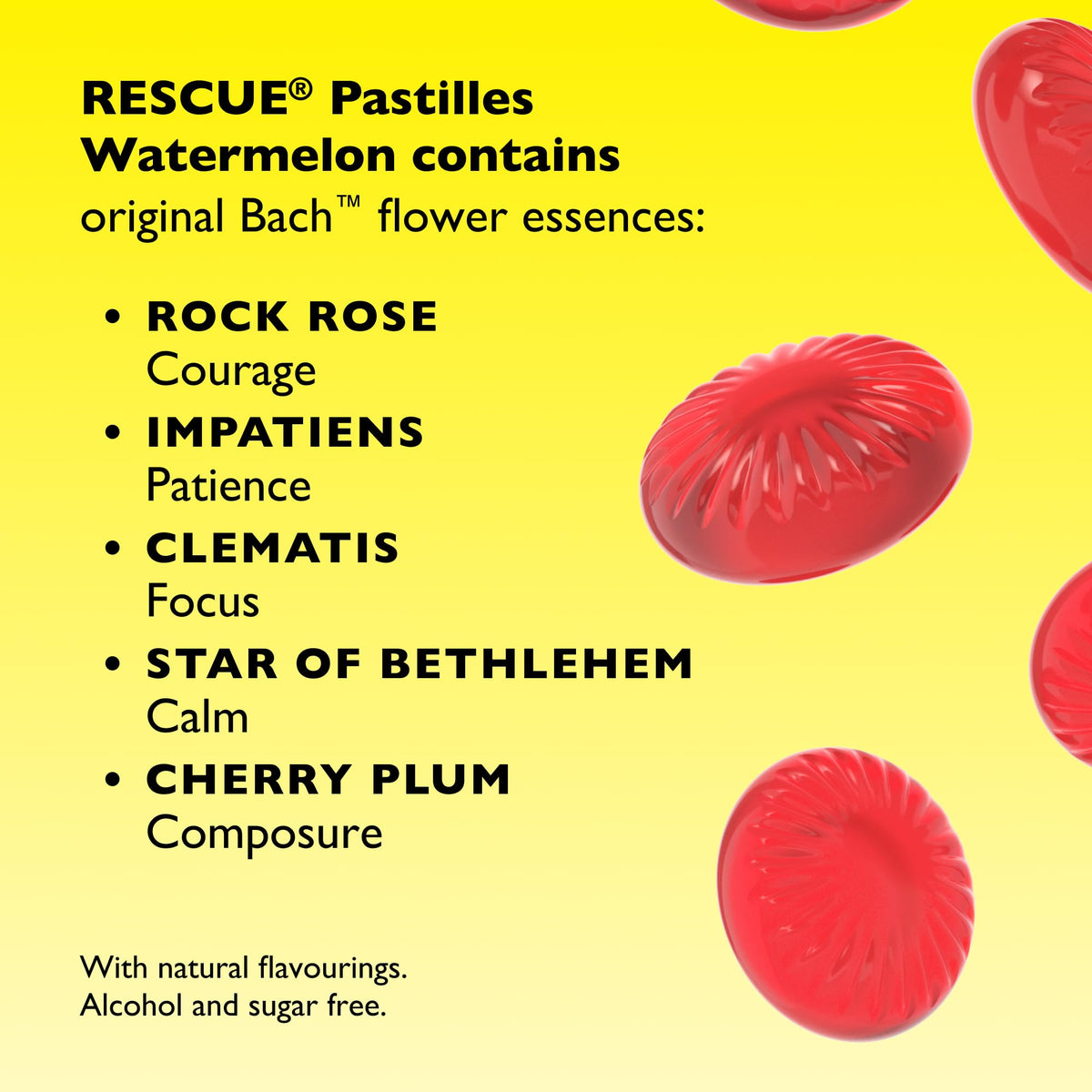Rescue Remedy Pastilles | Orange & Elderflower Flavoured | Daily Support for Stressful Moments | Bach Original Flower Essences | Chewable Pastilles | 50g Travel Tin