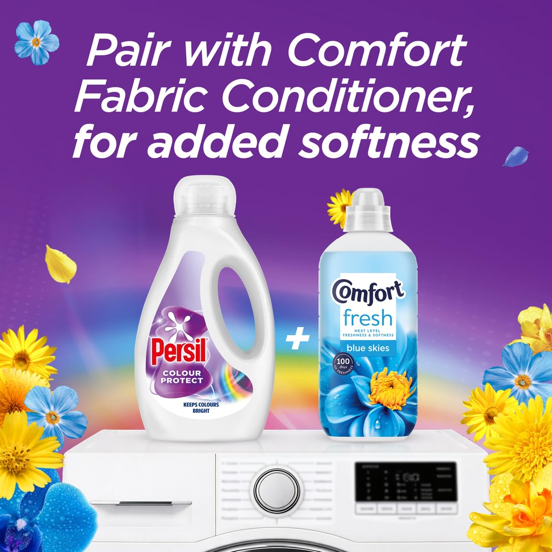 Persil Colour Laundry Washing Liquid Detergent keeps colours bright outstanding stain removal in quick & cold washes 53 washes (1.431 L)