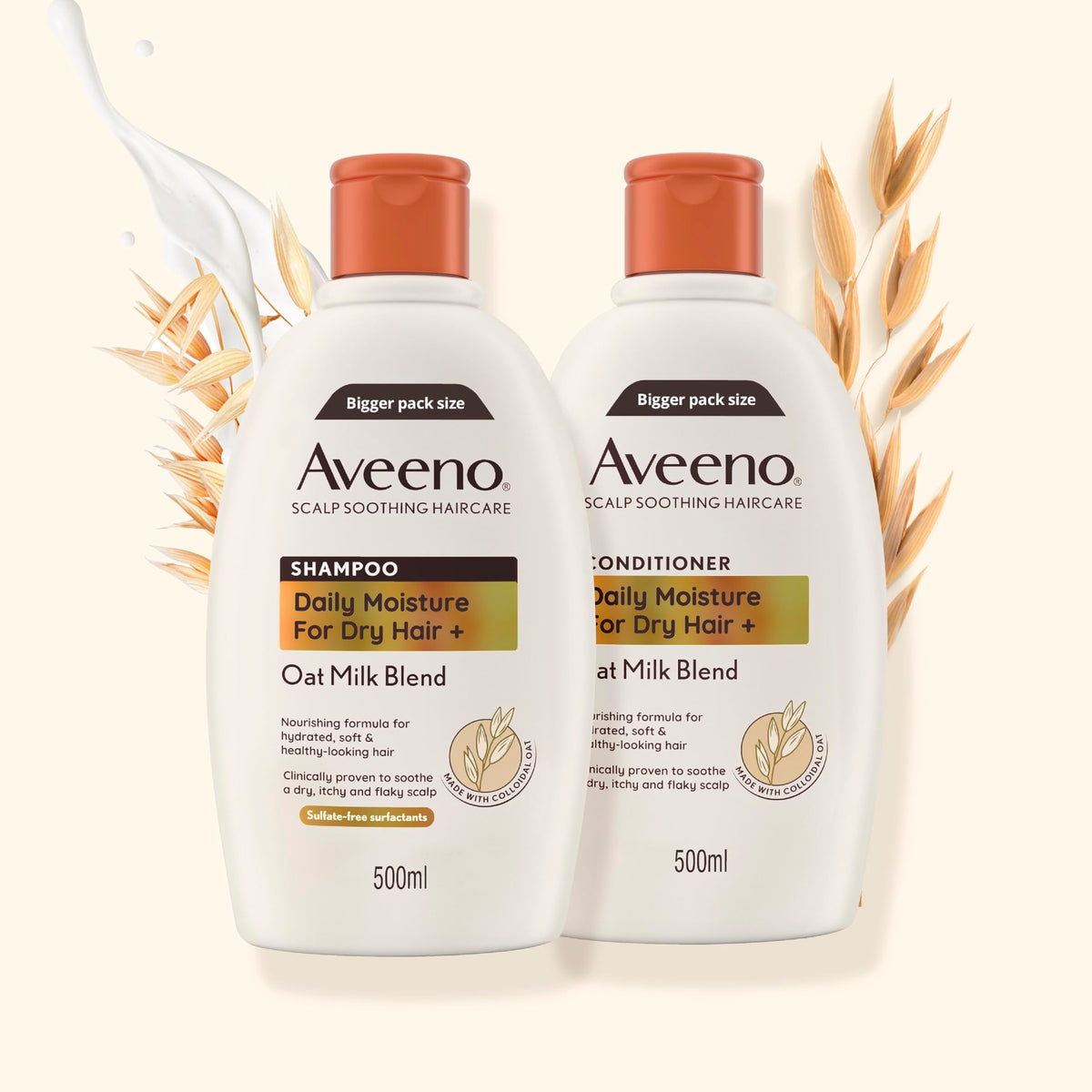 Aveeno Scalp Soothing Haircare Daily Moisture Conditioner, Oat Milk Blend, for Dry Hair, Soothes Dry, Itchy & Flaky Scalp, Clinically Proven, Sulfate Free, 300ml