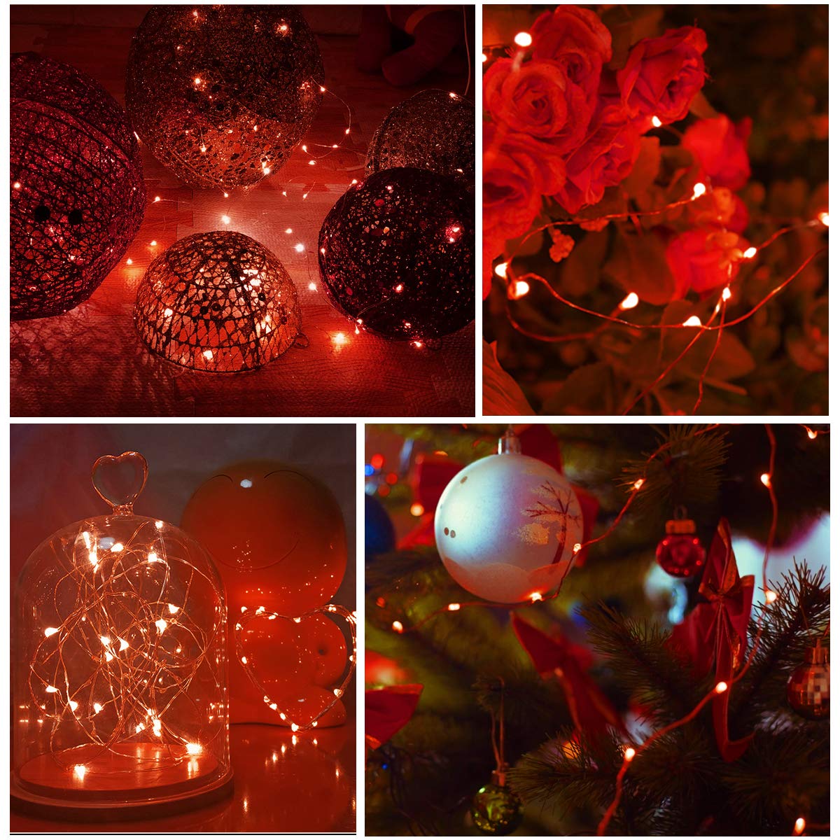 Dalugo Orange Fairy Lights, 3M/10ft Amber Fairy Lights, 30 LED Halloween Battery Lights for Autumn Halloween Christmas Decorations, Fireplace, Home Decor