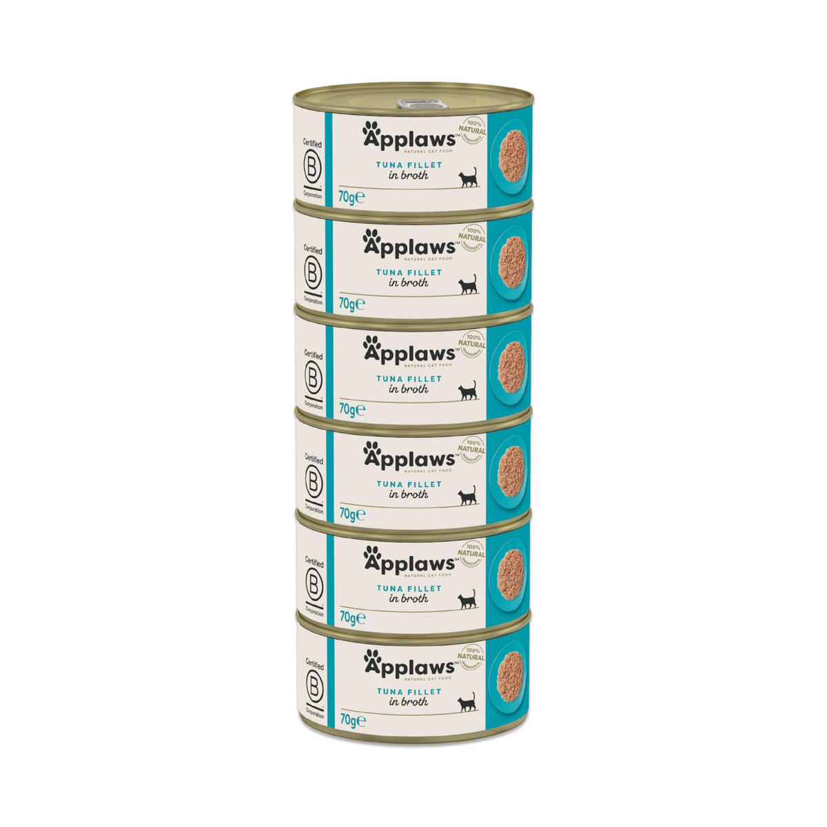 Applaws Natural Wet Cat Food, Multipack Fish Selection in Broth 70 g Tin (Pack of 12)