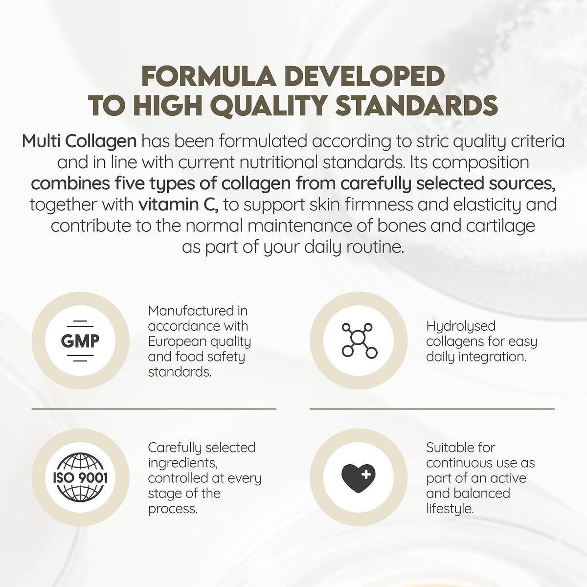 Multi Collagen 1650mg Type I, II, III, V, X. Bovine & Marine Collagen Peptides. 180 Capsules Enhanced with Vitamin C. High Strength Collagen for Joints, Hair and Skincare. N2 Natural Nutrition