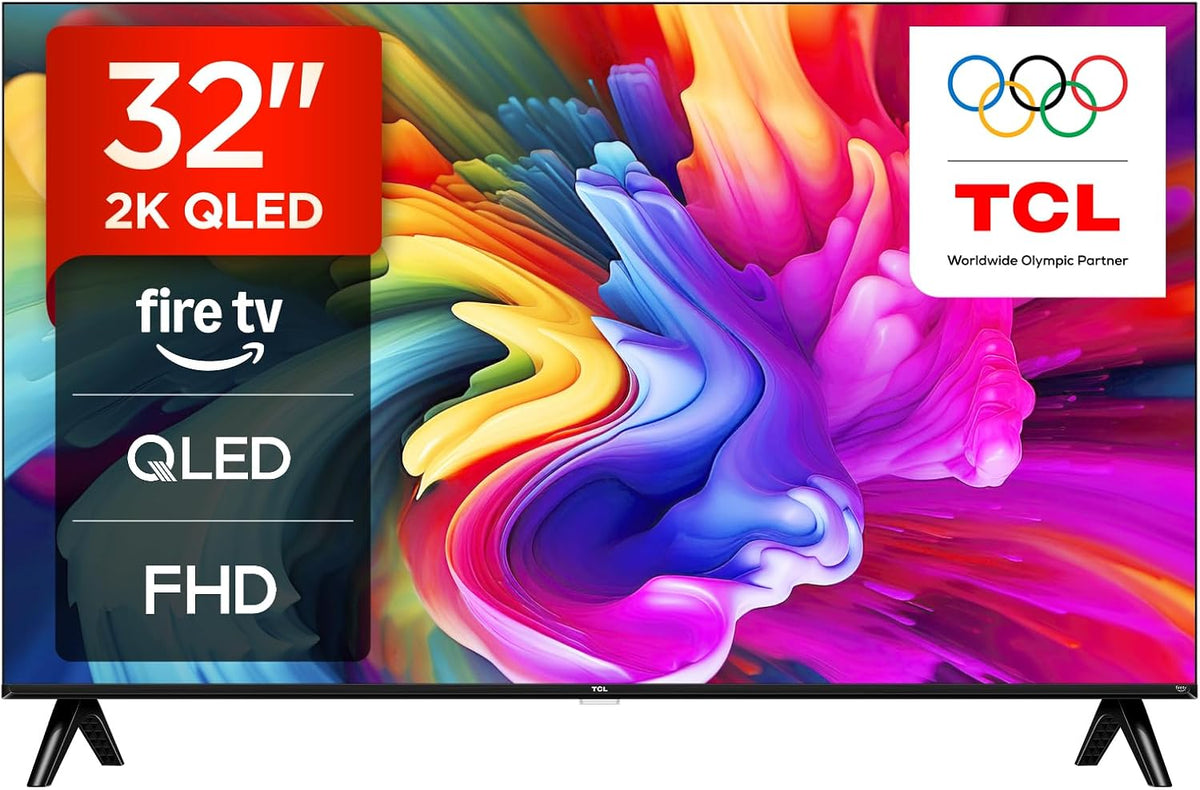 TCL 32SF560-UK 32 Inch Full HD QLED HDR Smart TV with Fire TV Press & Ask Alexa, Metallic Bezel-Less Design