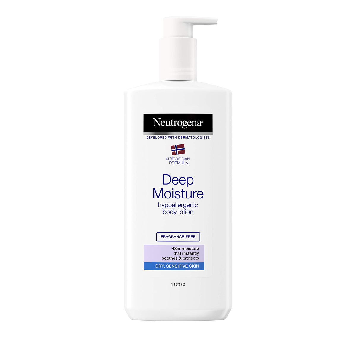 Neutrogena Norwegian Formula Deep Moisture Body Lotion (1x 400ml), Fragrance-Free Moisturiser for Sensitive and Dry Skin, Provides 48-Hour Moisturisation