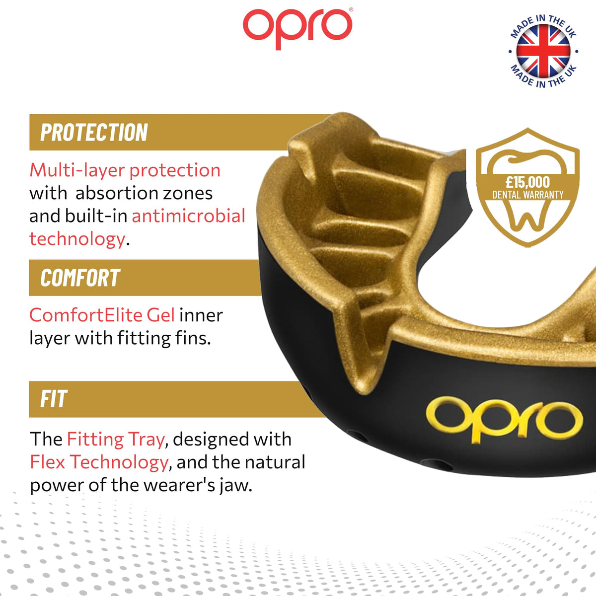 OPRO Gold Level Sports Mouthguard, Premium Fit Adult & Kids