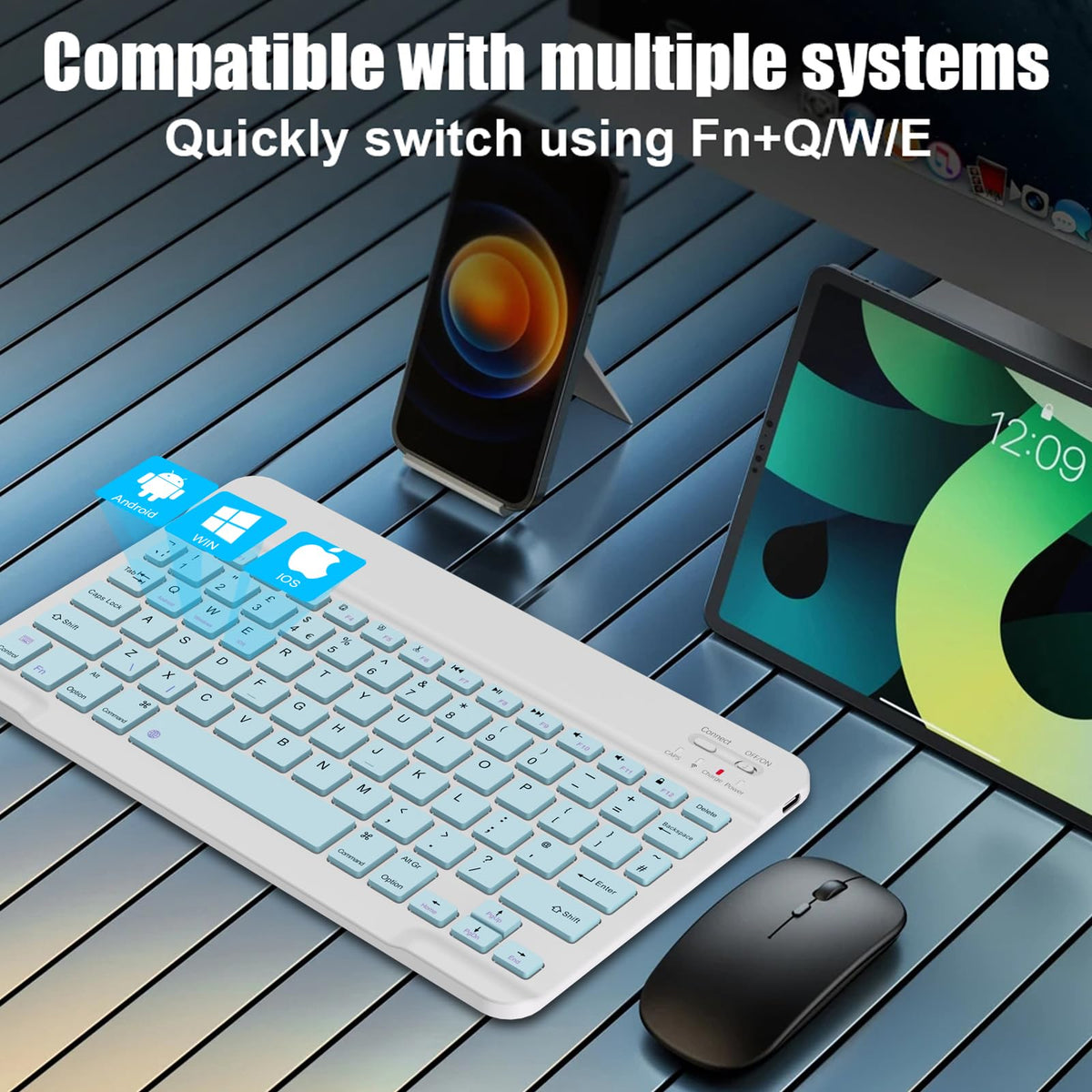 NOOX Bluetooth Keyboard for iPad, Galaxy Tablets, SmartPhones