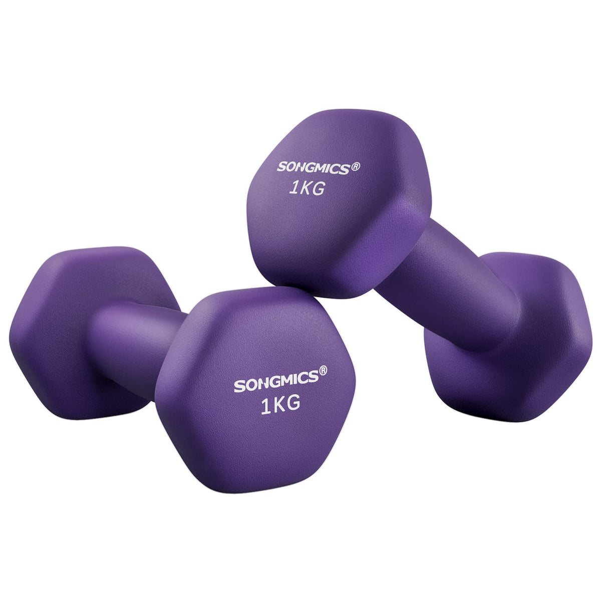 SONGMICS Set of 2 Hex Dumbbells with Neoprene Coating for Strength Training, Fitness, Home Workout