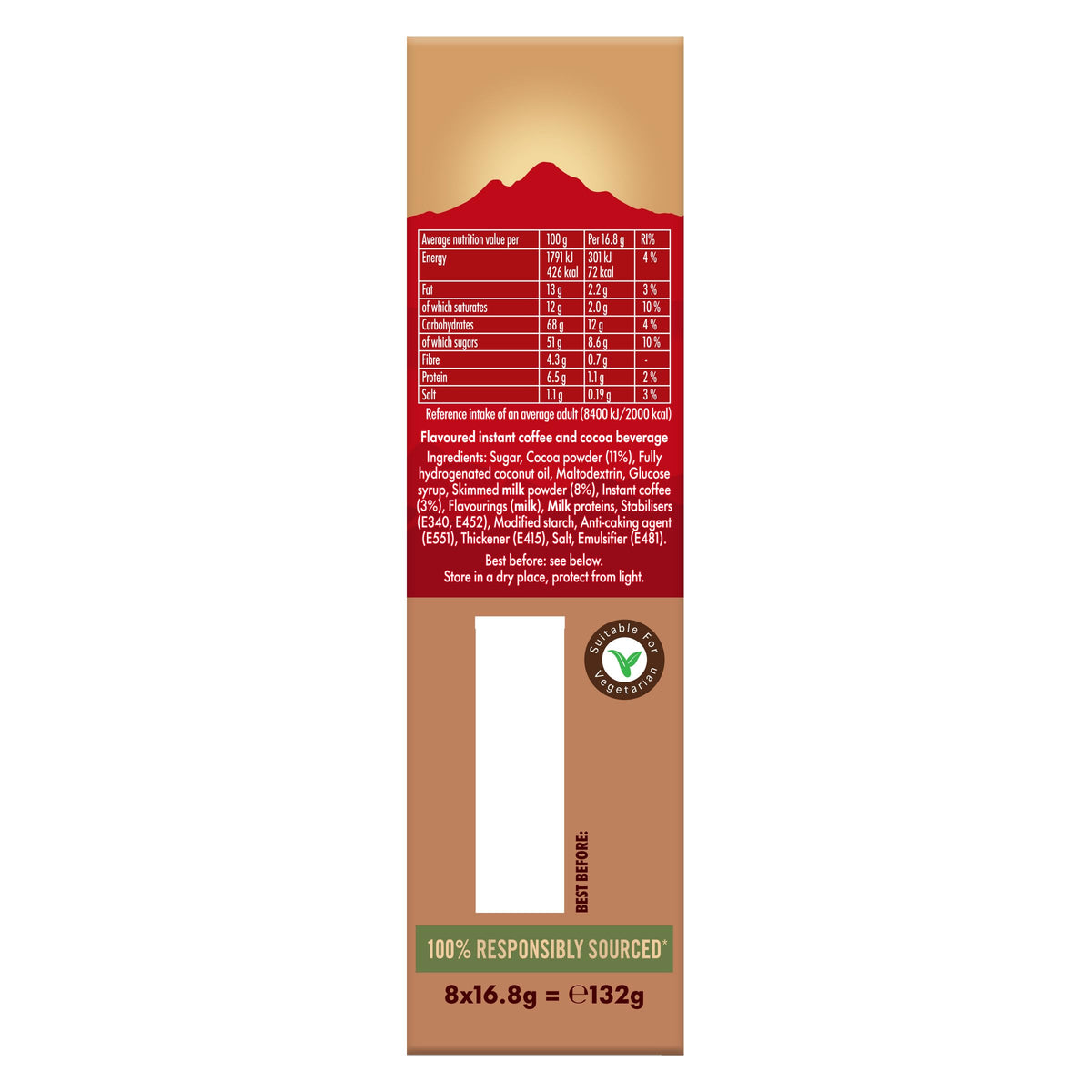 Kenco Iced Hot Salted Caramel Latte Sachets x8 (Pack of 5, Total 40 Sachets)