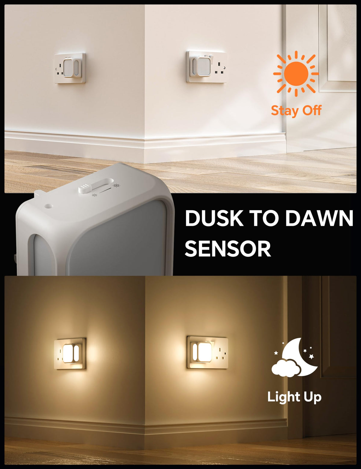 PURSNIC Night Light Plug in Wall, Dusk to Dawn, 3000K Warm White, 4 Pack