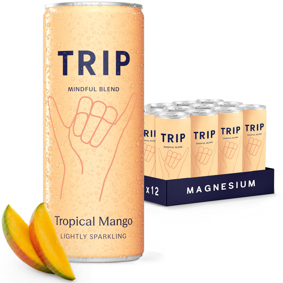 TRIP Cucumber Mint Sparkling drink with 120MG calming Magnesium + Lion’s Mane + Chamomile + Lemon Balm. Low Calorie and Vegan (Pack of 12 x 250ml) - Packaging Might Vary