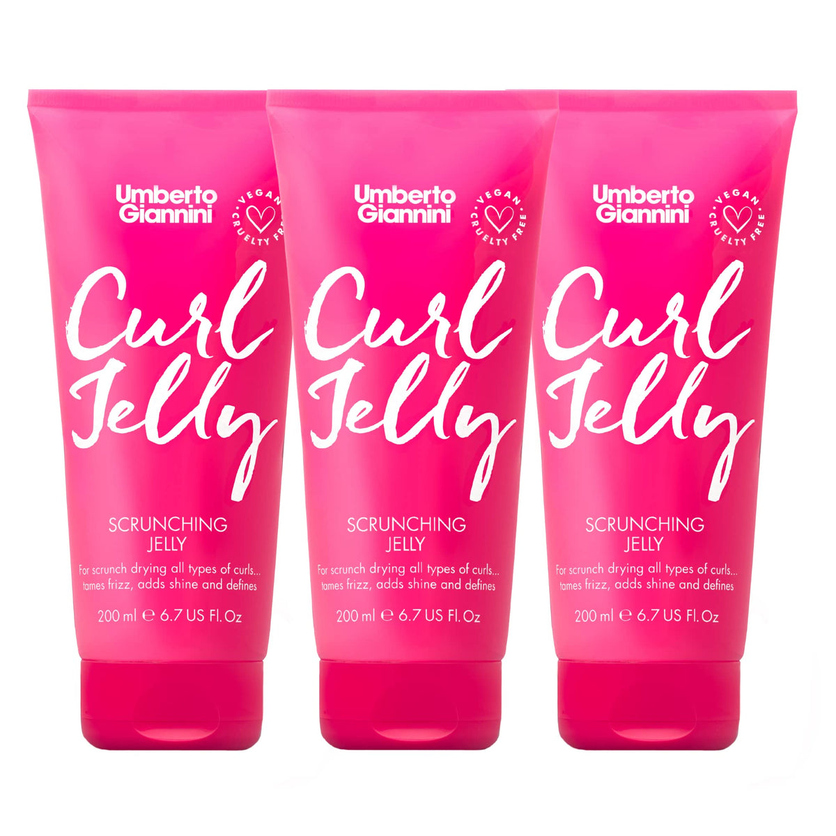 Umberto Giannini Curl Jelly Scrunching Jelly & Creme De Curl Control Cream Duo for Curly or Wavy Hair, Vegan & Cruelty Free, 2 Pack