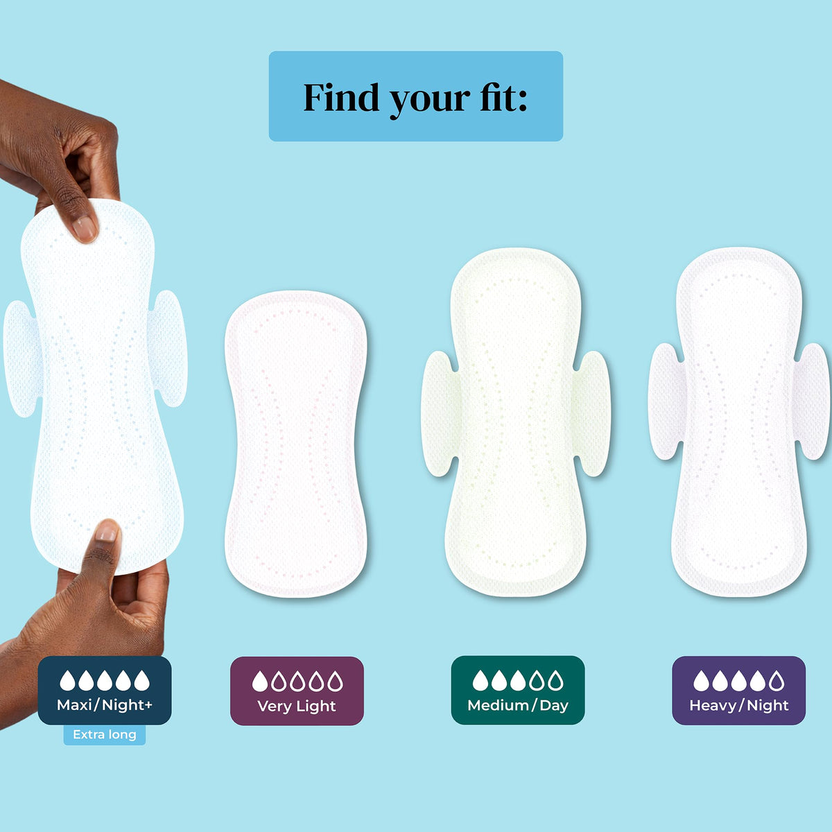 Mooncup Pads with Wings - Biodegradable Pads Made with Organic Cotton for Irritation-Free Period Care - Leakproof, Plastic-Free, Highly Absorbent Protection for Sensitive Skin - (20) Heavy/Night