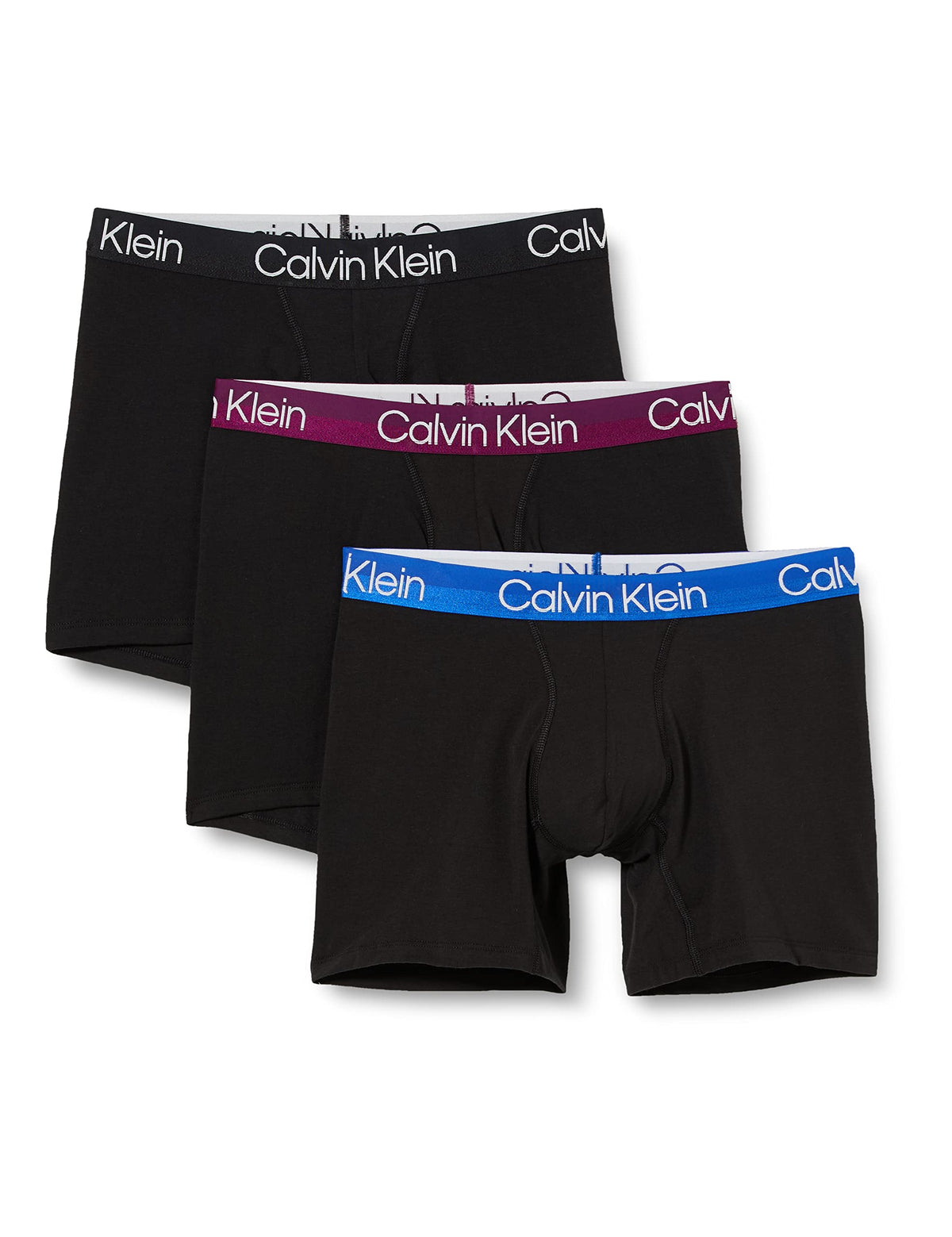 Calvin Klein Men’s 3 Pack Boxer Briefs with Logo Waistband