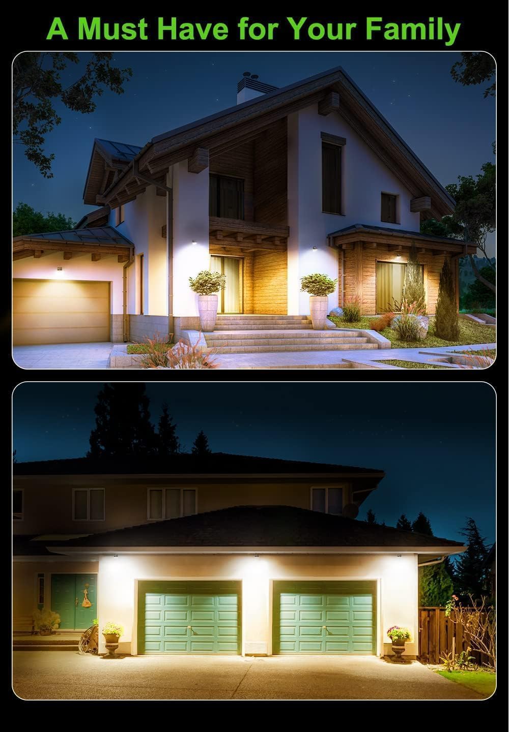 CLAONER Solar Powered Lights Outdoor, Upgraded Wireless 270° IP65 Solar Motion Sensor Security/Wall Light for Front Door, Yard, Garage, Garden, Warm White (4 Pack)