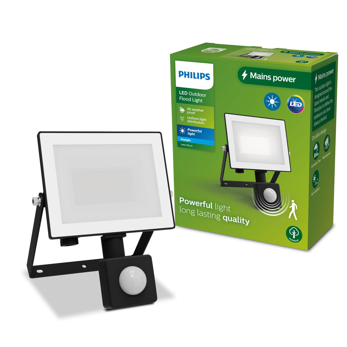 Philips Lois Outdoor Floodlight, White, 10 W
