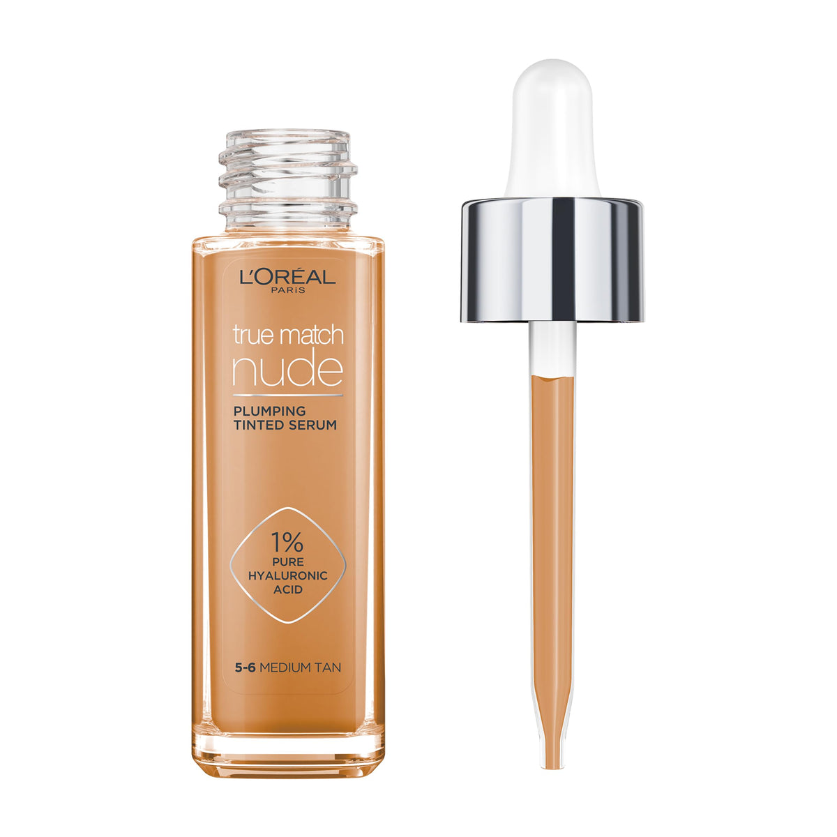 L'Oréal Paris Nude Plumping Tinted Serum with Hyaluronic Acid, Shade 4-5