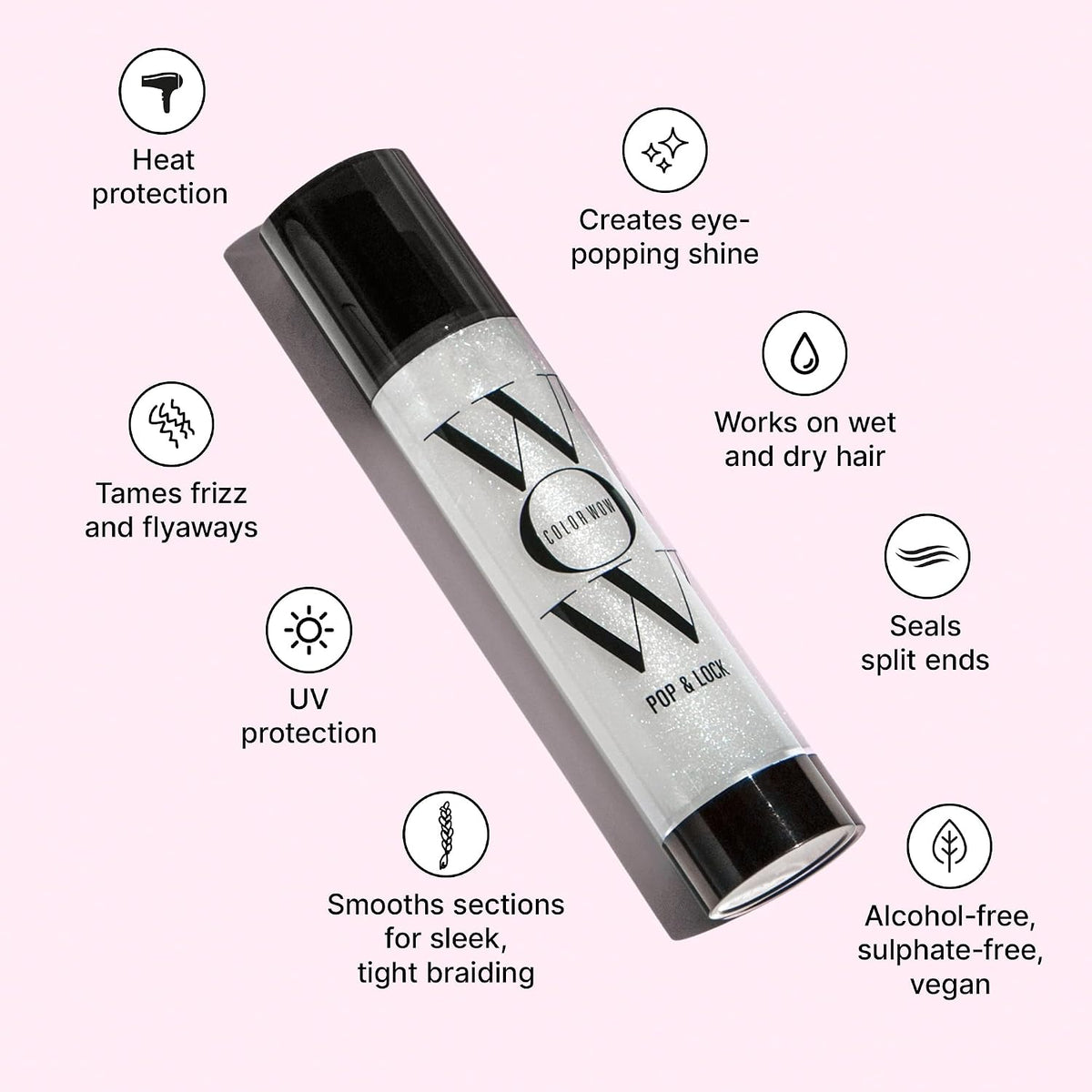 Color Wow Pop & Lock High Gloss Finish, Anti-Frizz Hair Serum, 55ml