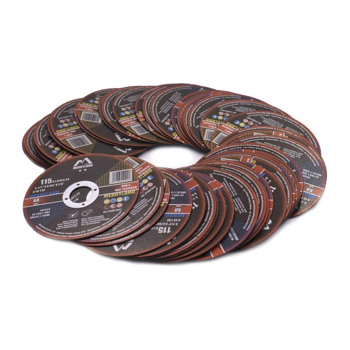 Merryland 50 Pack Cut Off Wheel 115 mm Cutting Metal Steel Craft-Line