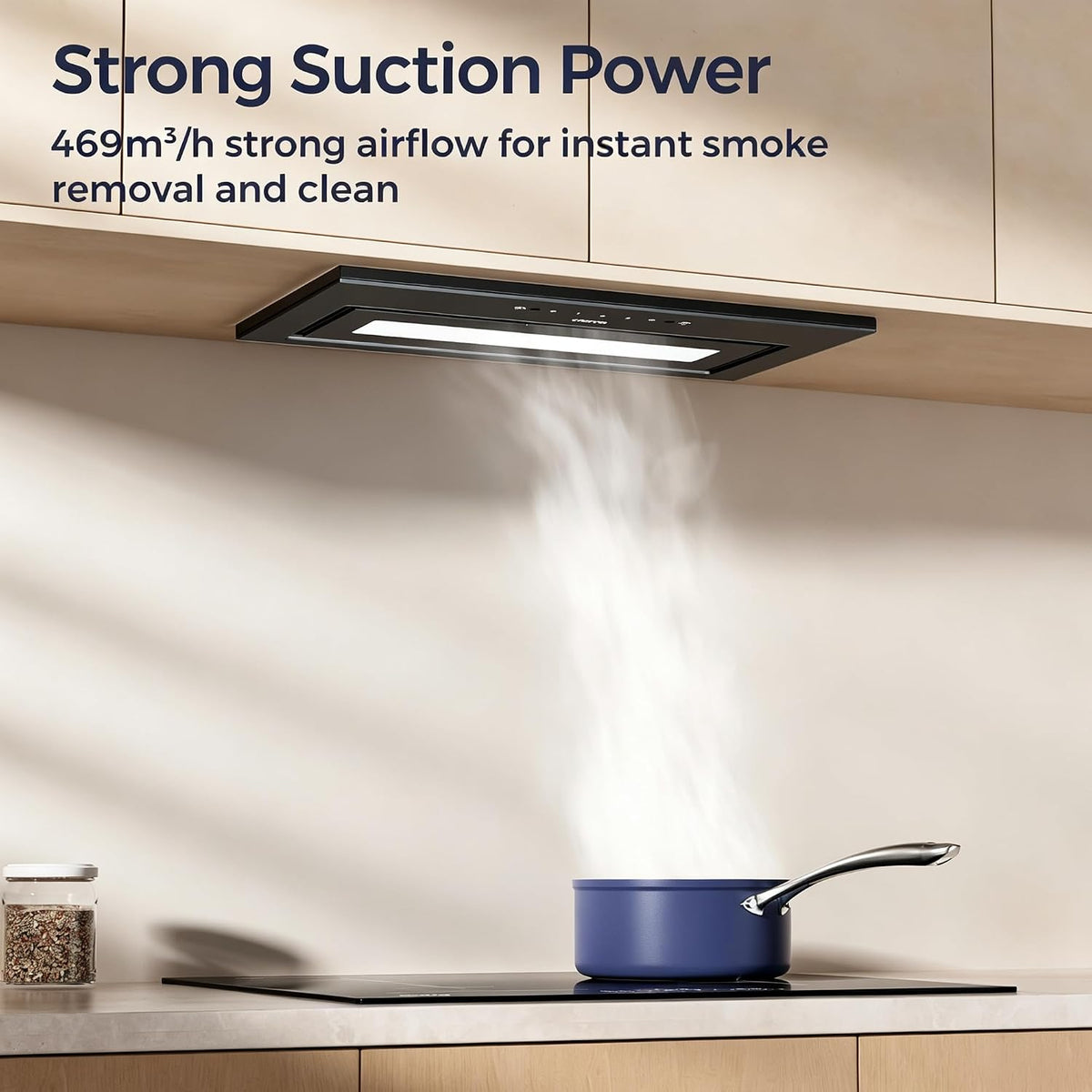 CIARRA 52cm Integrated Cooker Hood Black Wave/Touch Control CBCB5931B