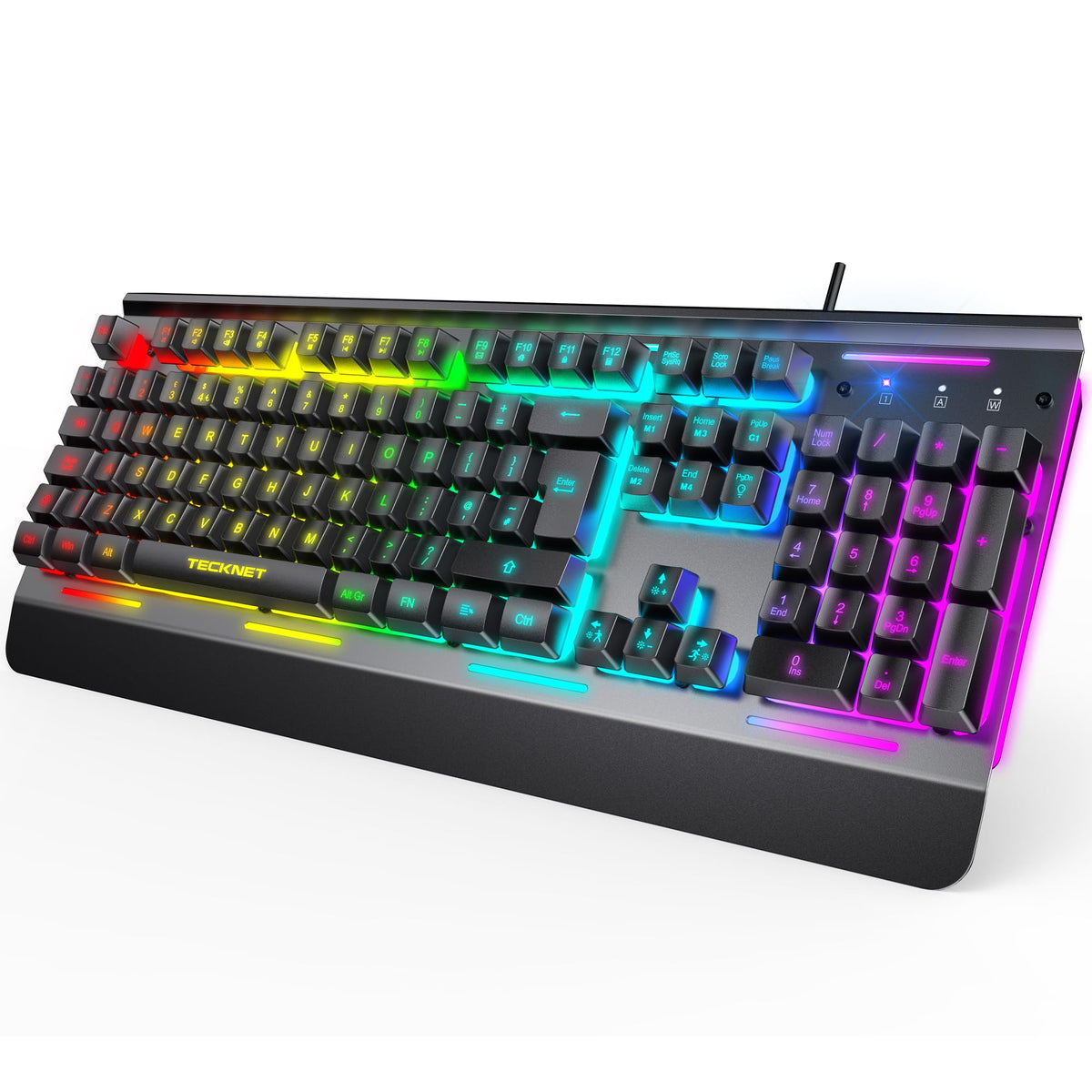 TECKNET RGB Gaming Keyboard UK Layout with 15-Zone RGB Illumination