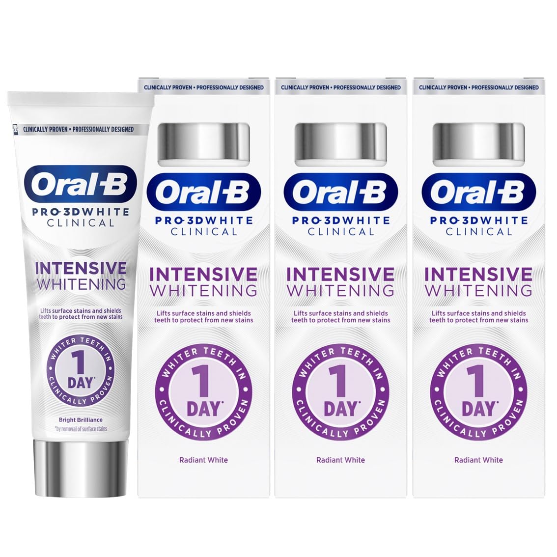 Oral-B Pro-3D White Clinical Intensive Whitening Toothpaste, 75ml