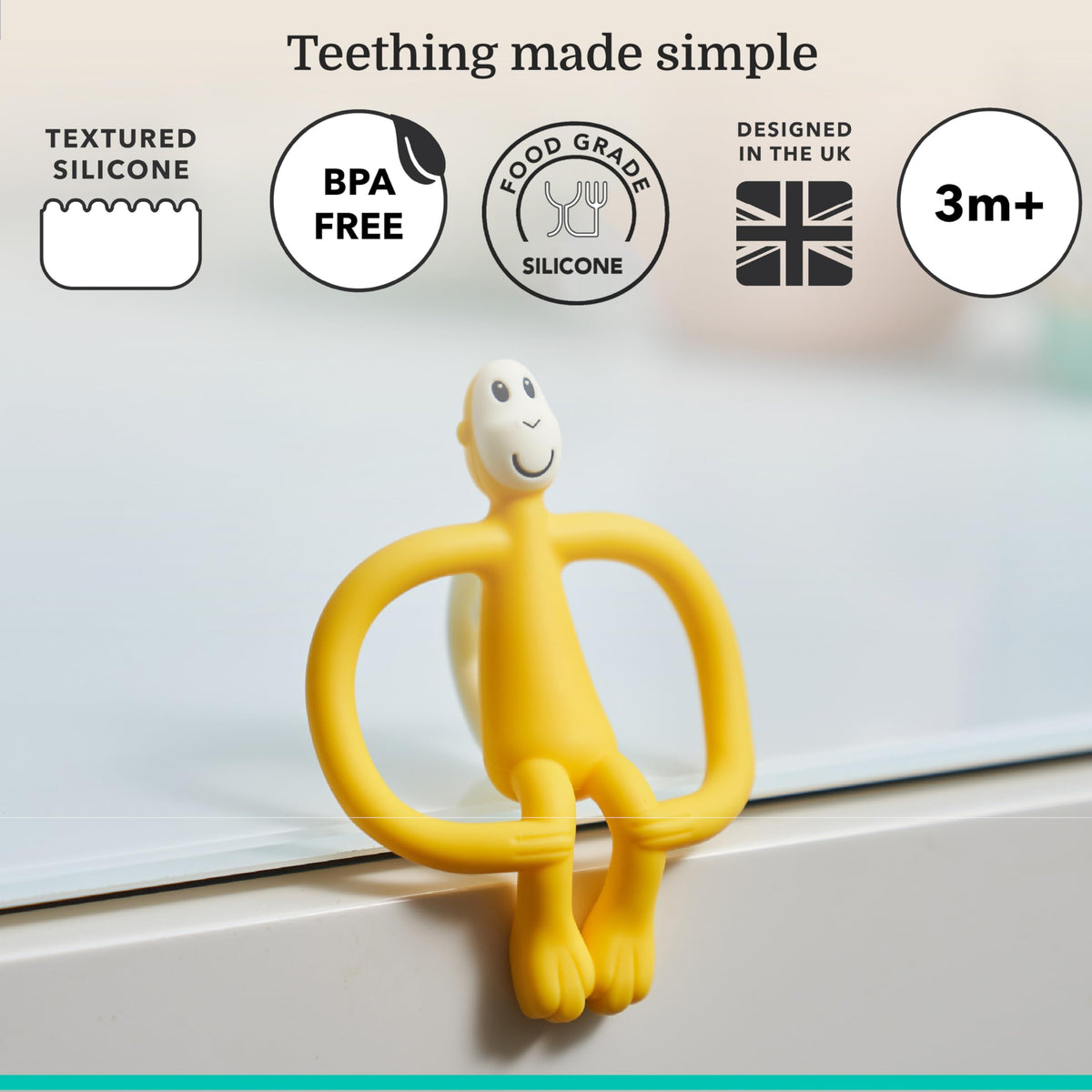 Matchstick Monkey Original Teether with Gel Applicator, Hearts